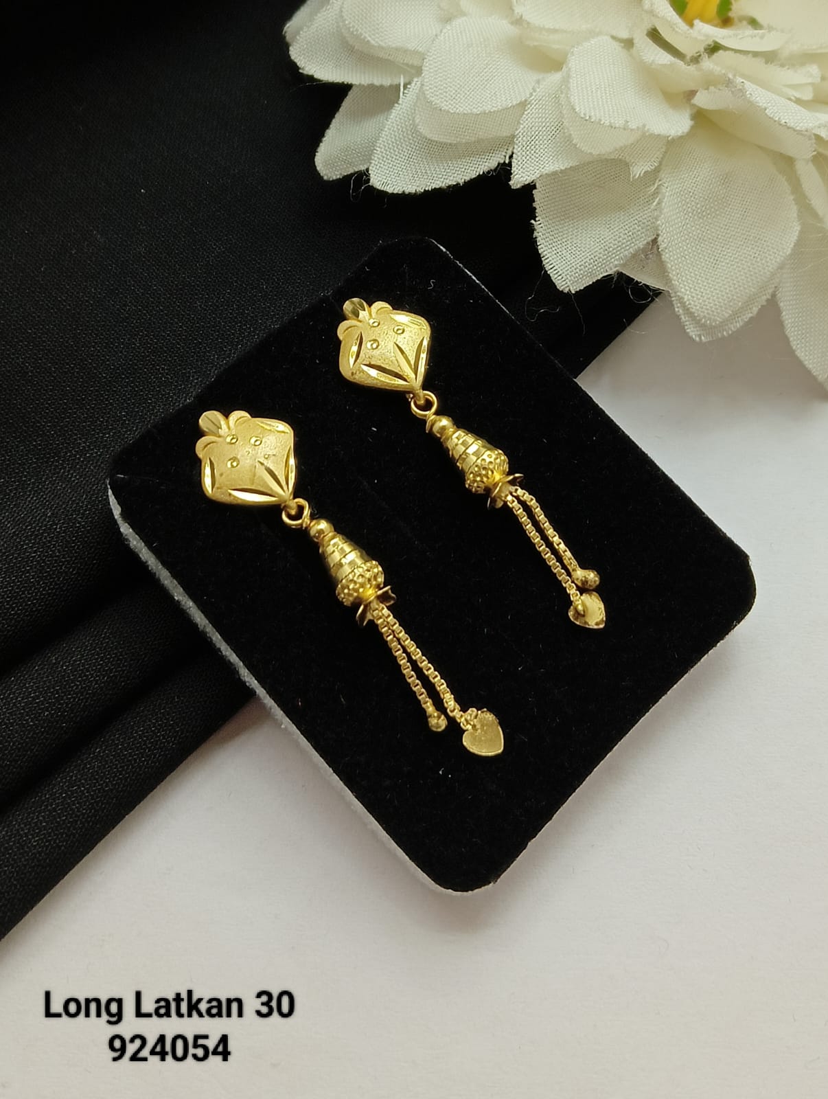Riti Long Latkan Drop Earrings