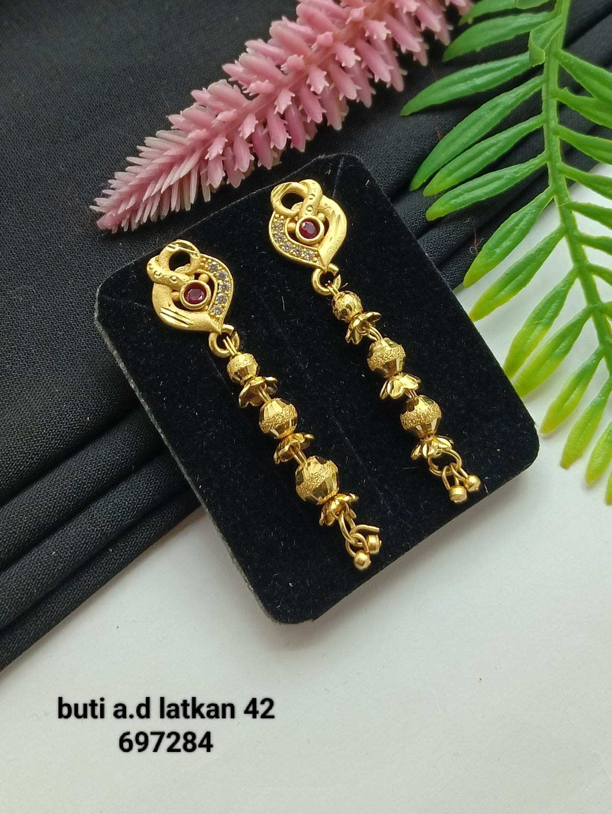Reet Long Latkan Drop Earrings